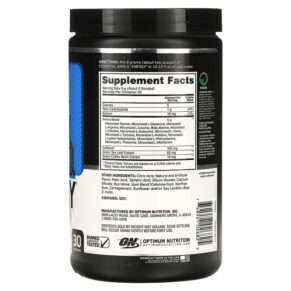 Thực phẩm bổ sung Optimum Nutrition ESSENTIAL AMIN.O. ENERGY Blue Raspberry 9.5 oz (270 g) 748927026825