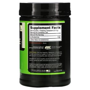 Thực phẩm bổ sung Optimum Nutrition Glutamine Powder Unflavored 2.2 lbs (1 kg) 748927029109