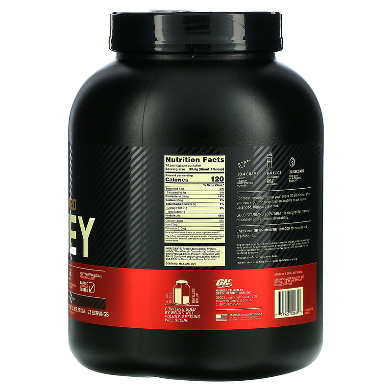 Optimum Nutrition Gold Standard 100% Whey Double Rich Chocolate 5 lbs (2.27 kg) 2 Thực phẩm bổ sung Optimum Nutrition Gold Standard 100% Whey Double Rich Chocolate 5 lbs (2.27 kg) 748927028669