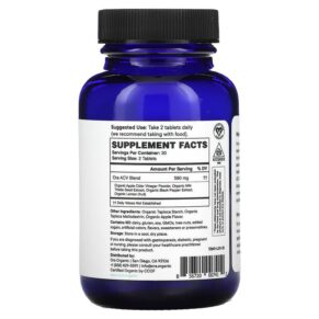Thực phẩm bổ sung Ora Appley Ever After Apple Cider Vinegar Tablets 500 mg 60 Tablets 856720007412