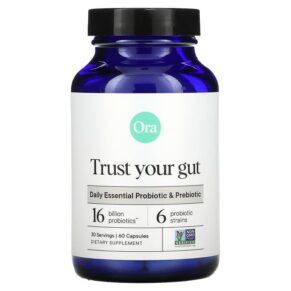 Thực phẩm chức năng Ora Trust Your Gut Daily Essential Probiotic & Prebiotic 16 Billion 60 Capsules 856720007665