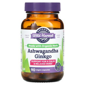 Thực phẩm chức năng Oregons Wild Harvest Ashwagandha Ginkgo 90 Vegan Capsules 706195004709