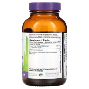 Thực phẩm bổ sung Oregons Wild Harvest True Cinnamon (Ceylon) 120 Vegan Capsules 706195106014