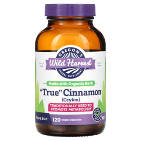 Thực phẩm chức năng Oregons Wild Harvest True Cinnamon (Ceylon) 120 Vegan Capsules 706195106014