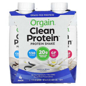 Thực phẩm chức năng Orgain Clean Protein Shake Vanilla Bean 4 Pack 11 fl oz (330 ml) Each 851770006675