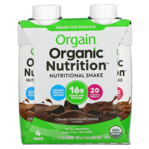 Thực phẩm chức năng Orgain Organic Nutrition Nutritional Shake Creamy Chocolate Fudge 4 Pack 11 fl oz Each 860547000051