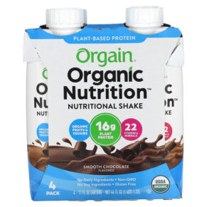 Thực phẩm chức năng Orgain Organic Nutrition Nutritional Shake Smooth Chocolate 4 Pack 11 fl oz (330 ml) Each 851770003322