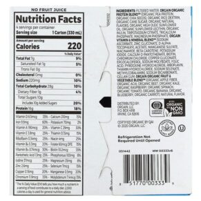 Thực phẩm bổ sung Orgain Organic Nutrition Nutritional Shake Vanilla Bean 4 Pack 11 fl oz (330 ml) Each 851770003339