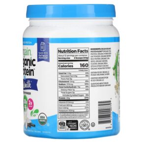 Thực phẩm bổ sung Orgain Organic Protein Powder + Oatmilk Plant Based Vanilla Bean 1.05 lb (479 g) 851770007795