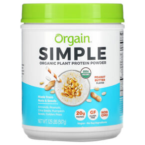 Thực phẩm chức năng Orgain Simple Organic Plant Protein Powder Peanut Butter 1.25 lb (567 g) 851770007498