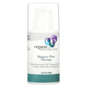 Thực phẩm chức năng Organic Excellence Balance Plus Therapy Bio-Identical USP Progesterone Cream with Phytoestrogens 3.3 fl oz (100 g) 809183100190