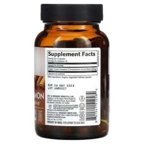 Organic India Ceylon Cinnamon 90 Vegetarian Caps 3 Thực phẩm bổ sung Organic India Ceylon Cinnamon 90 Vegetarian Caps 801541512584