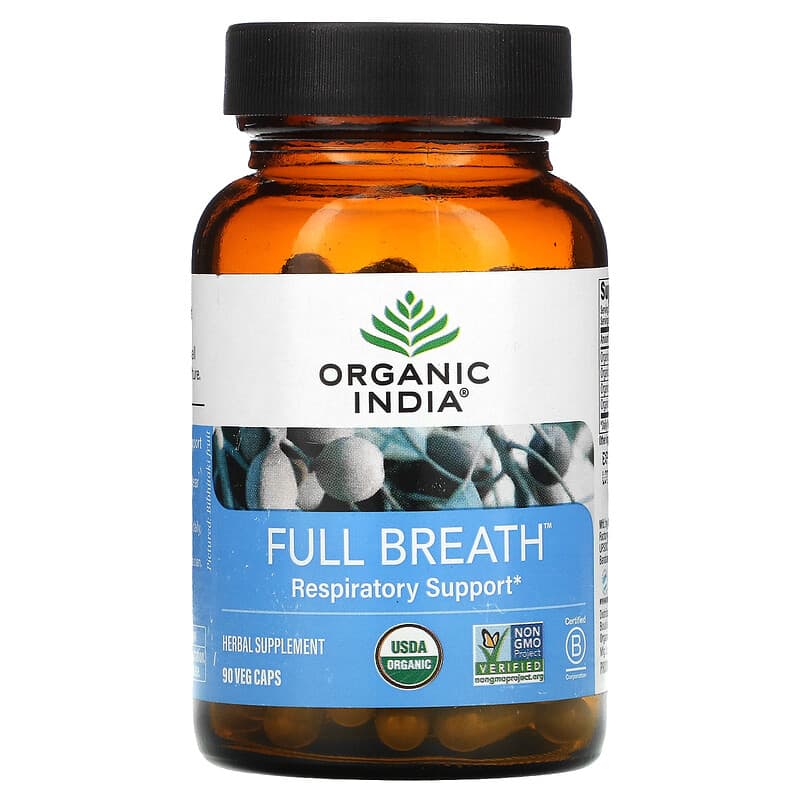 Organic India Full Breath Respiratory Support 90 Veg Caps 8 Thực phẩm chức năng Organic India Full Breath Respiratory Support 90 Veg Caps 801541519309