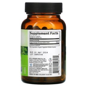 Organic India Moringa 90 Vegetarian Caps 3 Thực phẩm bổ sung Organic India Moringa 90 Vegetarian Caps 801541508174