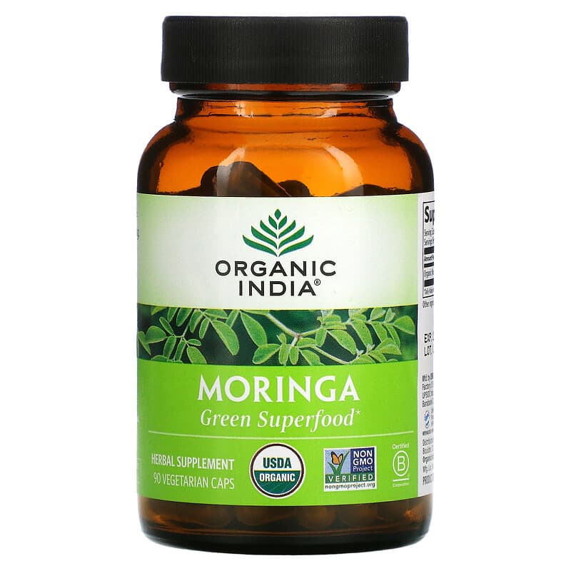 Organic India Moringa 90 Vegetarian Caps 8 Thực phẩm chức năng Organic India Moringa 90 Vegetarian Caps 801541508174
