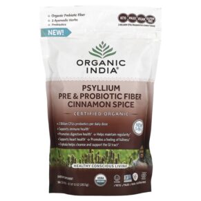 Thực phẩm chức năng Organic India Psyllium Pre & Probiotic Fiber Cinnamon Spice 10 oz (283.5 g) 801541517268