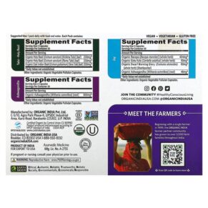 Thực phẩm bổ sung Organic India Stress & Mood Support Daily Pack 30 Daily Packs 180 Vegetable Capsules 850021635183