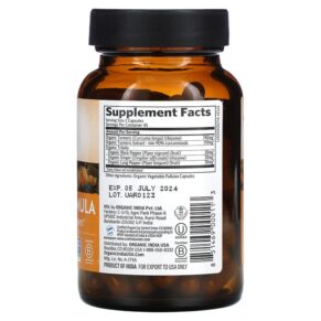 Organic India Turmeric Formula 90 Vegetarian Caps 3 Thực phẩm bổ sung Organic India Turmeric Formula 90 Vegetarian Caps 851469000113