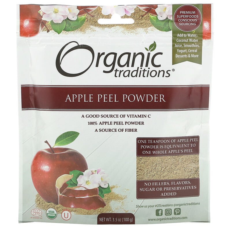 Organic Traditions Apple Peel Powder 3.5 oz (100 g) 8 Thực phẩm chức năng Organic Traditions Apple Peel Powder 3.5 oz (100 g) 627733010412