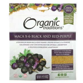 Thực phẩm chức năng Organic Traditions Maca X-6 Black and Red-Purple 5.3 oz (150 g) 627733002714