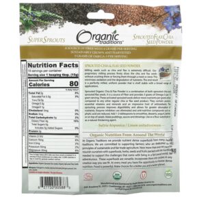 Thực phẩm bổ sung Organic Traditions Sprouted Chia & Flax Seed Powder 8 oz (227 g) 627733005883