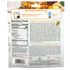 Organic Traditions Turmeric Latte with Saffron and Probiotics 5.3 oz (150 g) 3 Thực phẩm bổ sung Organic Traditions Turmeric Latte with Saffron and Probiotics 5.3 oz (150 g) 627733001328