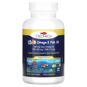 Thực phẩm chức năng Oslomega Kid’s Omega-3 Fish Oil Natural Strawberry Flavor 60 Fish Gelatin Softgels 898220013951