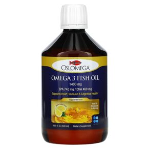 Thực phẩm chức năng Oslomega Omega-3 Fish Oil Natural Lemon Flavor 1400 mg 16.9 fl oz (500 ml) 898220013890