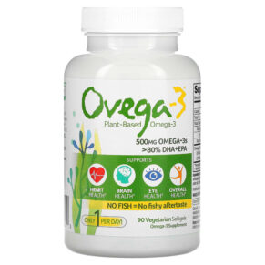Thực phẩm chức năng Ovega-3 Plant Based Omega-3 DHA + EPA 500 mg 90 Vegetarian Softgels 092961020210