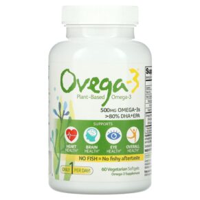 Thực phẩm chức năng Ovega-3 Vegan Omega-3 DHA + EPA 500 mg 60 Vegetarian Capsules 092961020166