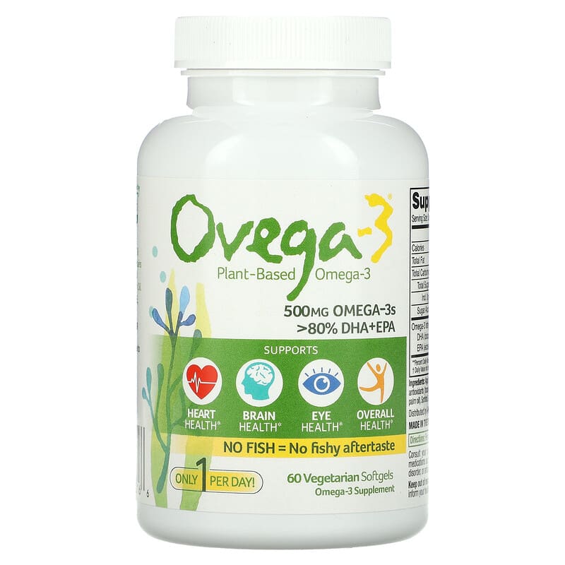 Ovega-3 Vegan Omega-3 DHA + EPA 500 mg 60 Vegetarian Capsules 8 Thực phẩm chức năng Ovega-3 Vegan Omega-3 DHA + EPA 500 mg 60 Vegetarian Capsules 092961020166