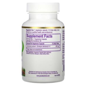 Thực phẩm bổ sung Paradise Herbs Acai 60 Vegetarian Capsules 601944777159