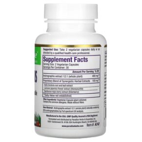 Paradise Herbs Andrographis 60 Vegetarian Capsules 3 Thực phẩm bổ sung Paradise Herbs Andrographis 60 Vegetarian Capsules 601944777470
