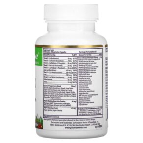 Thực phẩm bổ sung Paradise Herbs Earth's Blend B-Complex with Nature's C 60 Vegetarian Capsules 601944778668