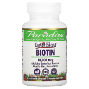 Thực phẩm chức năng Paradise Herbs Earth's Blend Biotin 10.000 mcg 90 Vegetarian Capsules 601944778705