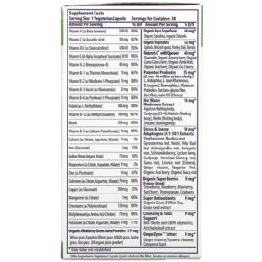 Thực phẩm bổ sung Paradise Herbs Earth's Blend One Daily Superfood Multi-Vitamin with Iron 30 Vegetarian Capsules 601944778286