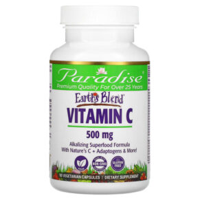 Thực phẩm chức năng Paradise Herbs Earth's Blend Vitamin C 500 mg 90 Vegetarian Capsules 601944778675