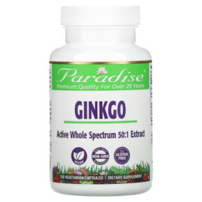Thực phẩm chức năng Paradise Herbs Ginkgo Biloba 120 Vegetarian Capsules 601944777210