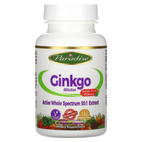 Thực phẩm chức năng Paradise Herbs Ginkgo Biloba 60 Vegetarian Capsules 601944777203