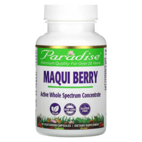 Thực phẩm chức năng Paradise Herbs Maqui Berry 60 Vegetarian Capsules 601944778088