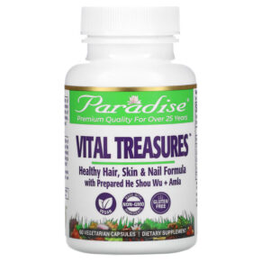 Thực phẩm chức năng Paradise Herbs Vital Treasures Hair Skin & Nails 60 Vegetarian Capsules 601944777197
