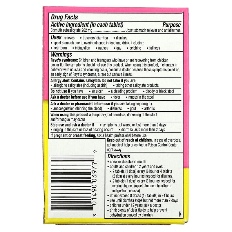 Pepto Bismol Pepto Bismol Chewables 30 Chewable Tablets 2 Thực phẩm bổ sung Pepto Bismol Pepto Bismol Chewables 30 Chewable Tablets 301490039779