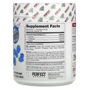 Thực phẩm bổ sung Perfect Sports BCAA Hyper Clear Intense Blue Raspberry 10.8 oz (306 g) 699097754677