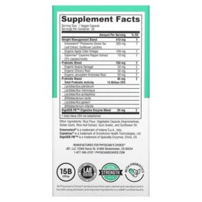 Thực phẩm bổ sung Physician's Choice Thin 30 Probiotic 15 Billion 30 Delayed-Release Veggie Capsules 854226008186
