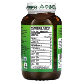 Thực phẩm bổ sung Pines International Wheat Grass 500 mg 500 Tablets 043952000032