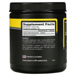 Thực phẩm bổ sung Primaforce AAKG Unflavored 8.8 oz (250 g) 811445020023