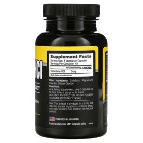 Thực phẩm bổ sung Primaforce Yohimbine HCl 2.5 mg 90 Vegetarian Capsules 811445020399