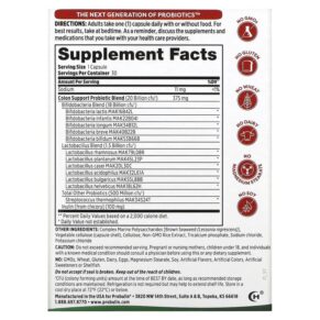 Thực phẩm bổ sung Probulin Colon Support Probiotic 20 Billion CFU 30 Capsules 855757003602