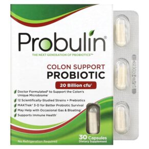 Thực phẩm chức năng Probulin Colon Support Probiotic 20 Billion CFU 30 Capsules 855757003602