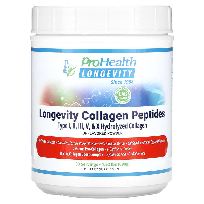 ProHealth Longevity Longevity Collagen Peptides Unflavored 1.52 lbs (690 g) 8 Thực phẩm chức năng ProHealth Longevity Longevity Collagen Peptides Unflavored 1.52 lbs (690 g) 850030779397